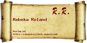 Rebeka Roland névjegykártya